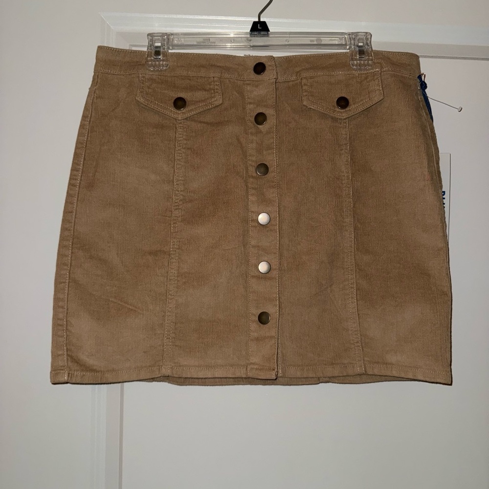 Blue Spice Brown Tan Mini Pencil Skirt
